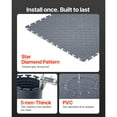 thumbnail image 3 of KFFKFF Garage Floor Tiles Interlocking, 8 Pack 20.2 x 20.2 x 0.2 in Interlocking Modular Garage Flooring Tiles, Diamond Plate Slip-Resistant PVC Mats, Graphite Gray, 3 of 9