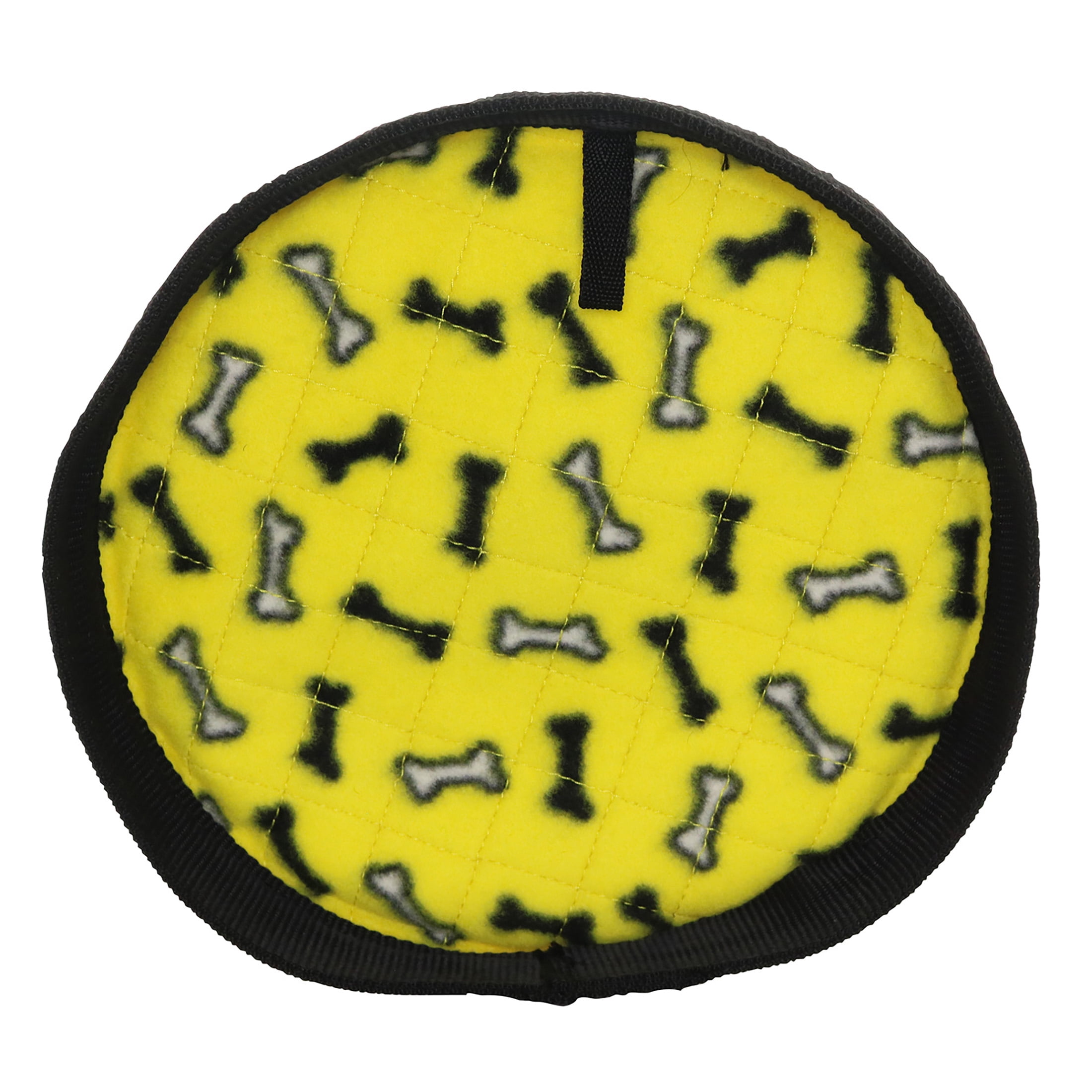 Tuffy Ultimate Flyer Yellow Bone Durable Plush Squeaky Dog Toy