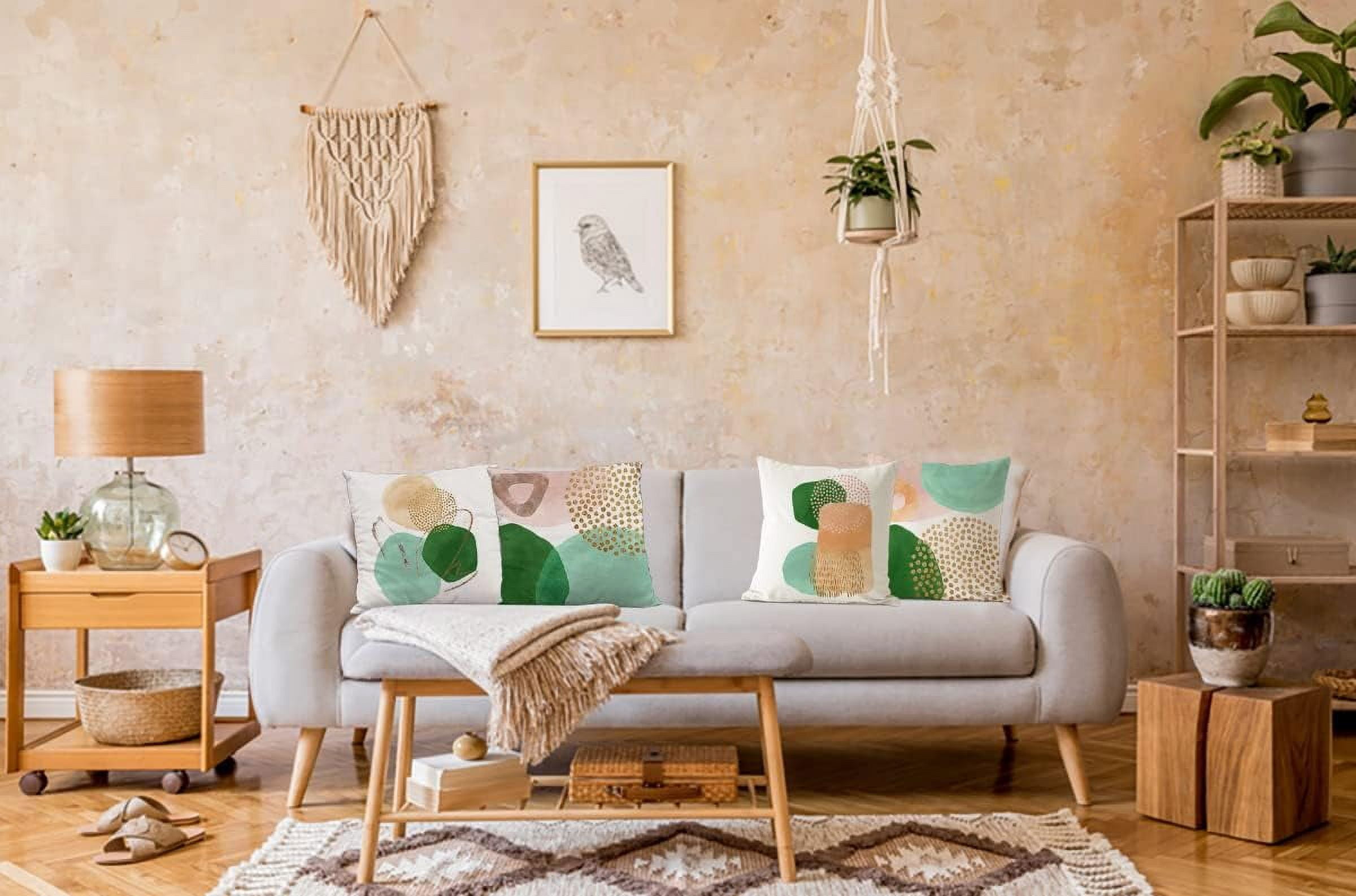 Boho Pillow Covers Set of 4 Mid Century Modern Decor Aesthetic Colorful Throw Pillows Abstract Geometric Minimalist Pillow Cases for Couch Sofa Home Decorations