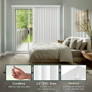 Chicology Oxford White Large Vertical Blinds, Light Filtering PVC Slats, 78W x 84H for Sliding Glass Doors & Living Rooms