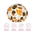 thumbnail image 5 of KLL Autumn Woodland Characters Pattern Shower Cap & Bath Cap for Women,Reversible Oversized Waterproof Shower Caps for all Hair Lengths,Elastic Reusable Bathing Hair Cap, 5 of 6