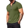 thumbnail image 2 of Avirosel Men's Solid Color Color Blocking Zipper Sports Shirt, Lightweight Breathable Fabric for Casual Outdoor Exercise, 2 of 9