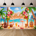 thumbnail image 3 of Colorful Design Hawaiian Banner with Floral Theme for Beach Party Summer Decor Luau Celebration, 3 of 8