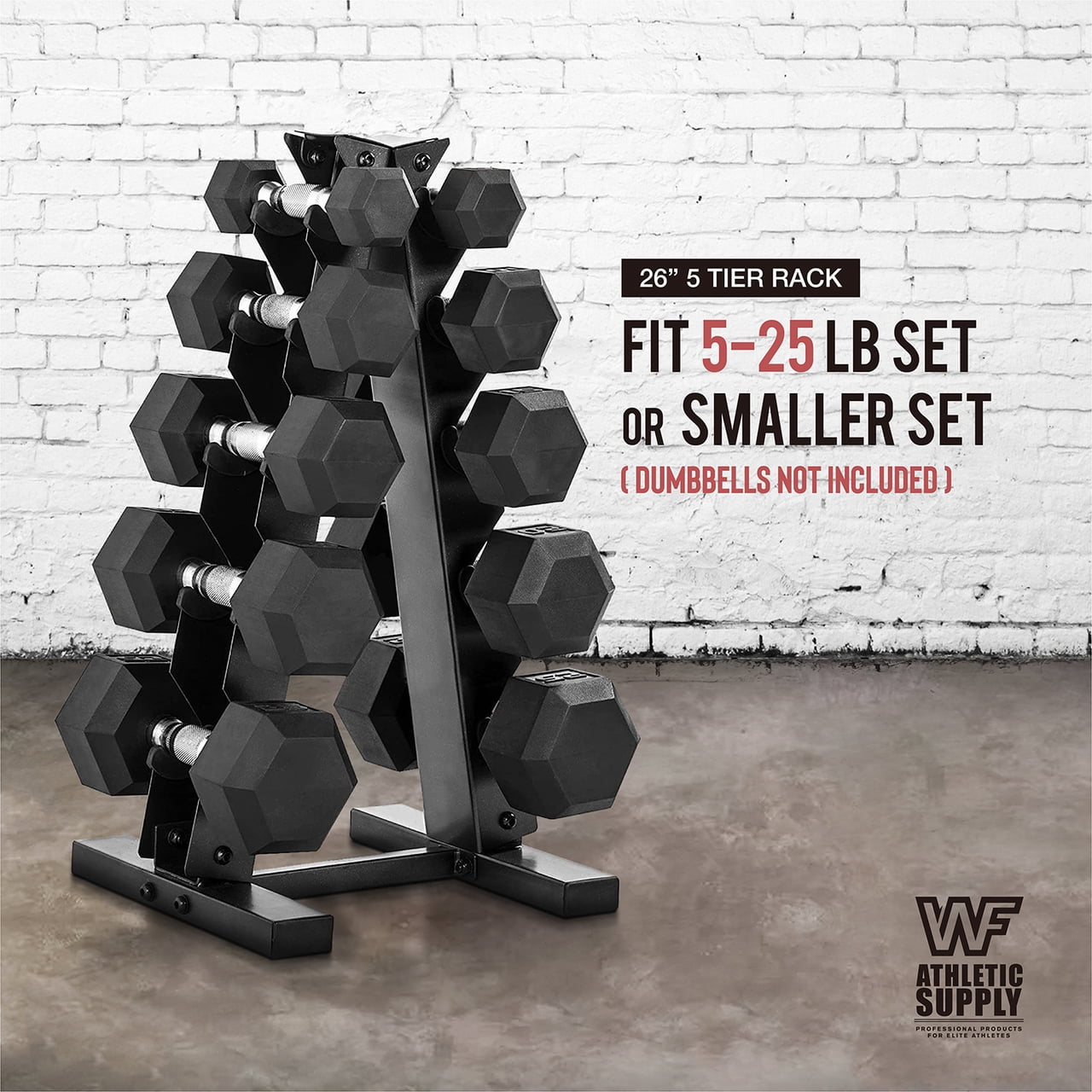 WF Athletic Supply Heavy Duty A-Frame Dumbbell Storage Rack, Steel Dumbbell Holder, Dumbbell Stand and Weight Racks for Home Gym Dumbbell Storage, Sizes Option Available