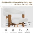 thumbnail image 3 of Joyyskill Swivel Bar Stools Set of 2, 26” Wood Counter Height Barstools with Curved Back, Mid Century Modern Linen Upholstered Bar Chairs, Dark Oak/beige, 3 of 6