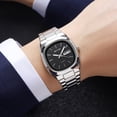 thumbnail image 5 of ACouple Quartz Watches Set - Stainless Strap Matching His & Hers Multifunctional Watches with Date, Alarm & Chronograph - Elegant Couple's Timepieces for Everyday Wear G, 5 of 8