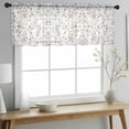 thumbnail image 2 of Gray Botanical Valance Curtains for Kitchen/Living Room/Bathroom/Bedroom Window, Rod Pocket Small Topper Half Short Window Curtains Voile Sheer Scarf, Farmhouse Spring Summer Floral Leaves 54"x18", 2 of 8