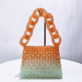 thumbnail image 2 of Bolsos de noche huecos para mujer, bolsos de diseñador de lujo, carteras, novedad de 2024, en PC, con cuentas tejidas, color degradado, asa de anillo para playa, 2 of 5
