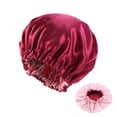 thumbnail image 3 of Womens Sleep Night Cap Wide Band Satin Bonnet for Hair Beauty,Hair Care Cap,Solid Satin Bonnet Silk Nightcap for Women, 3 of 5