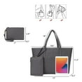 thumbnail image 3 of Large Laptop Tote Bags for Women, Wide Should Handbags Large Capacity Casual Work Purses with Small Wallet 3 pcs Set, 3 of 6