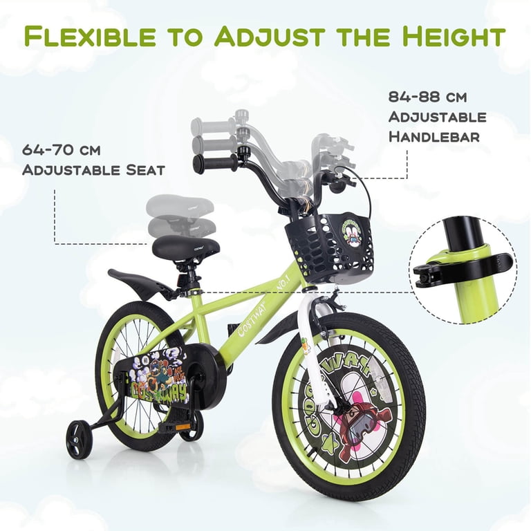 Costway Kid's Bike 18 inch for 4-8 with Adjustable Handlebar and
