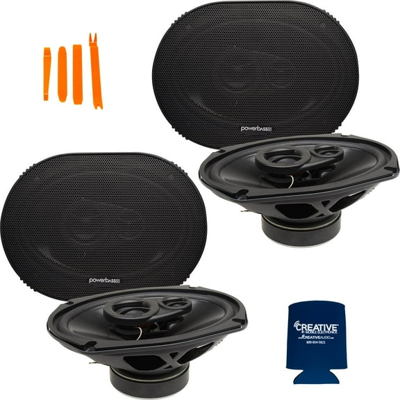 PowerBass Two Pairs of S-6903 6X9" OEM Replacement 3-Way Coaxial Speakers