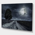 thumbnail image 3 of Designart ' A Full Moon Over Paved Road ' Nautical & Coastal Canvas Wall Art Print, 3 of 4