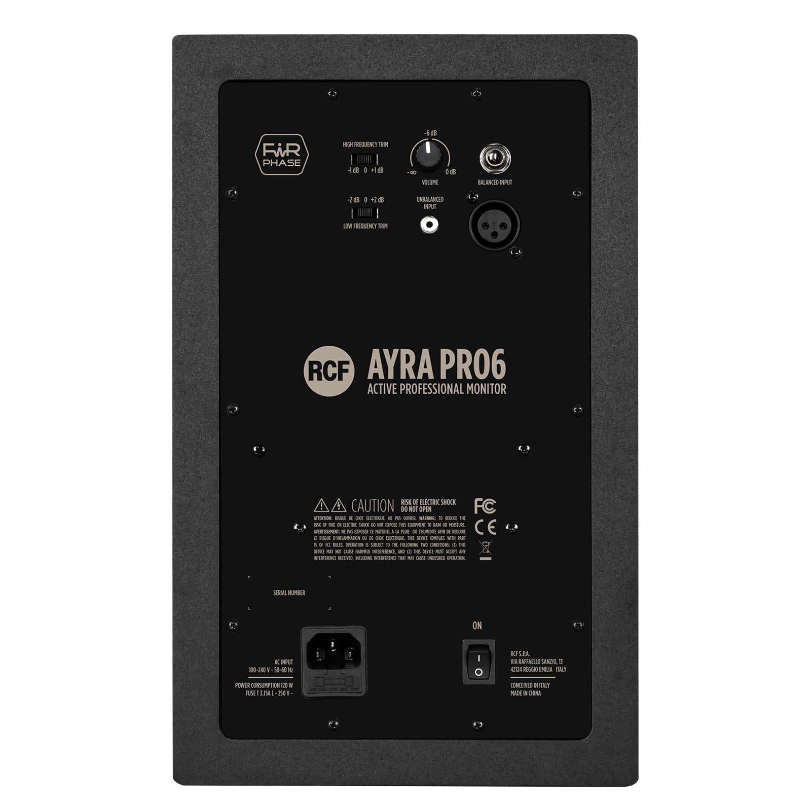 (2) RCF Ayra Six 6" Professional Active Two-Way Studio Monitors with Desktop Monitor Stands Package