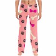 thumbnail image 2 of Aueoeo Unisex Pajama Pants For Men And Women Paw & Bones Print Sleep Pants Drawstring Straight Leg Homewear Pants, 2 of 7