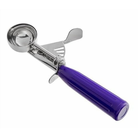 Soro Essentials- #40 Stainless Steel 7/8 oz. Disher with Purple Handle- Color Coded Disher for Food Portion Control Scoop Ice Cream Scooper with Thumb Press Release Cookie Scooper for Baking