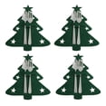 thumbnail image 5 of 4 piezas de soporte para cuchillos y tenedores de Navidad, bolsa para cubiertos, organizador de vajilla, decoraciones, Papá Noel, copo de nieve, árbol de Navidad, suministros para fiestas, 5 of 5