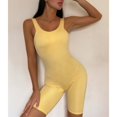 thumbnail image 4 of Women Sports Bodysuit Pure Color Slim Skinny Deep U Beauty Back Yoga Jumpsuits for Female, 4 of 8