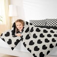 thumbnail image 4 of Homewish Boys Girls Black Love Heart Full Size Comforter Sets 3-Piece,Dreamy Princess Bedding Comforter Set,Happy Valentine's Day Lightweight Bedding Sets,Lightweight Room Decor,Reversible, 4 of 8