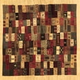 thumbnail image 1 of Ahgly Company Indoor Square Abstract Brown Contemporary Area Rugs, 6' Square, 1 of 4