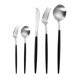 thumbnail image 4 of Myvit Juego de Cubiertos Negro y Dorado Juego Flatware de Cubiertos de Acero Inoxidable de 24 Piezas, Cuchillos, Tenedor, Cuchara, Servicio de Vajilla para 6, 4 of 8