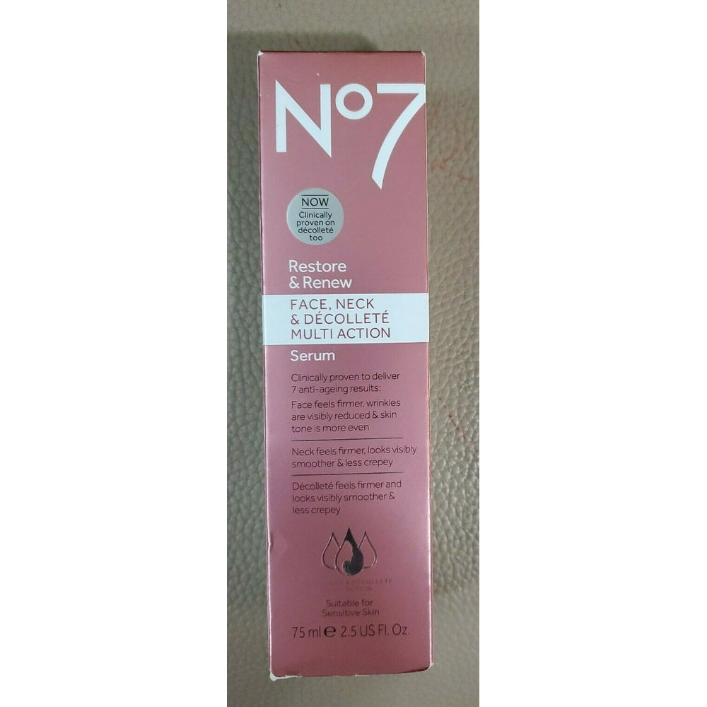 No7 Restore & Renew Face, Neck & Décolleté Multi Action Serum 2.5oz