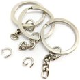 thumbnail image 2 of 50 piezas de llavero dividido con cadena y 50 piezas de anillos de salto, kit a granel de llavero con pasadores de ojo de tornillo para manualidades, fabricación de joyas, llavero de 0,98 pu, 2 of 5