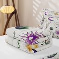thumbnail image 5 of Erosebridal Rustic Floral Print Zipper Twin Comforter Sets with Fitted Sheet and 2 Pillowcases,Moon Stars Wildflower Zipper Bedding Set For Boys,4-Piece, 5 of 7