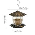 thumbnail image 4 of Bird Feeder for Outdoor Hanging, Clear Hexagon Plastic Seed Feeder with Rainproof Roof & Multi Perch Tray, Weather Resistant Hanging Bird Food Dispenser for Yard Garden Patio Backyard, 4 of 6
