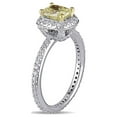 thumbnail image 3 of 1 1/3 Carat (Ctw G-H-I, SI1-SI2) Yellow Diamond Halo Engagement Ring in 14K White Gold, 3 of 5