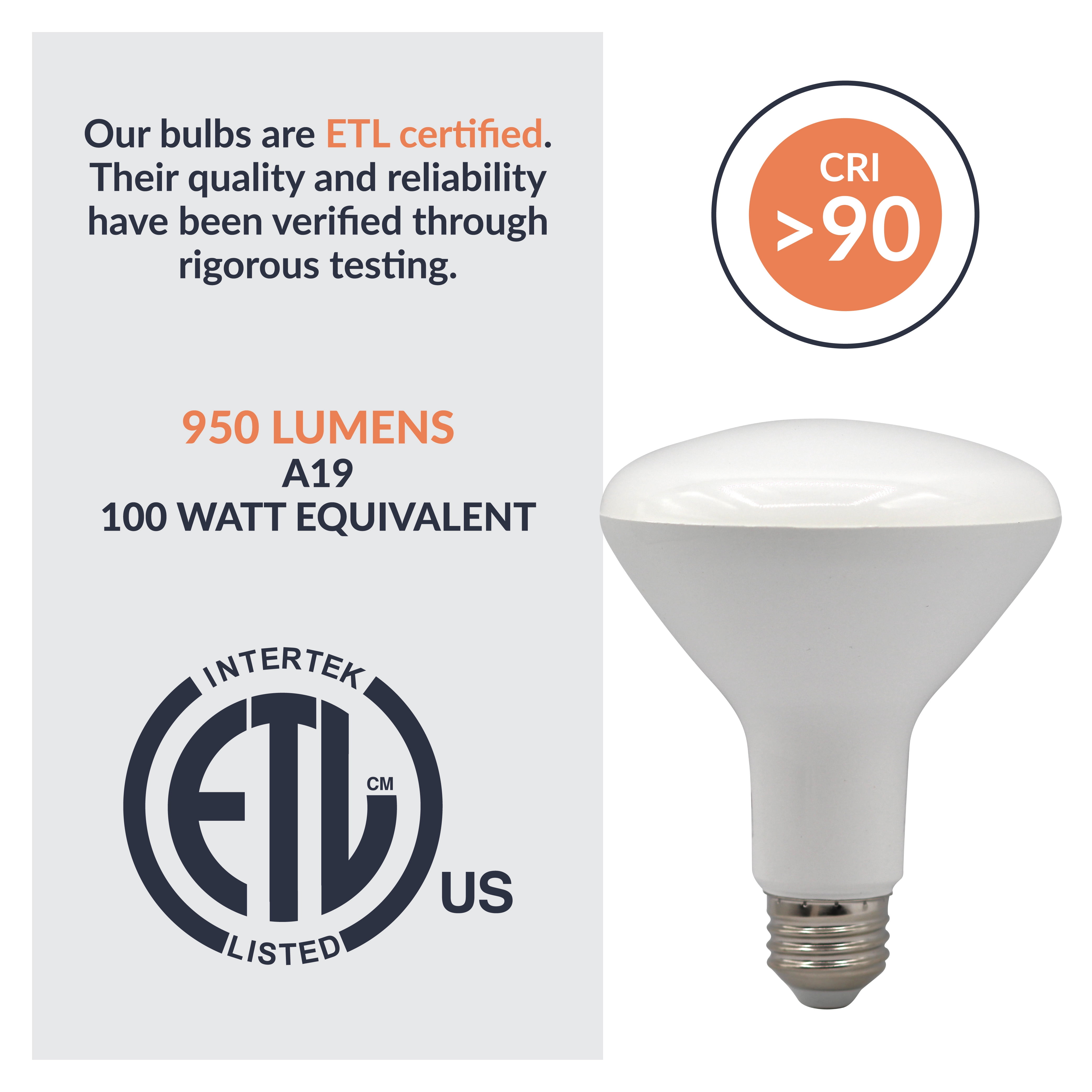 Newhouse Lighting 90 Watt Equivalent 5000K 950-Lumen BR30, E26 base, Dimmable LED Light Bulb E26BR30-90WD, Indoor and Outdoor Flood Light for Recessed Lighting, BR30 LED Bulb for Living Room, Kitchen