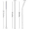 thumbnail image 2 of Glass Smoothie Straws, 10" x 10 mm Long Reusable Clear Drinking Straws, Pack of 8 with 2 Cleaning Brush,, 2 of 5
