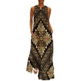 thumbnail image 2 of Robe Baroque Dorée Été Esthétique Vintage Damas Robe Longue Décontractée Dames Robe Maxi Tendance Cadeau d'Anniversaire, 2 of 5