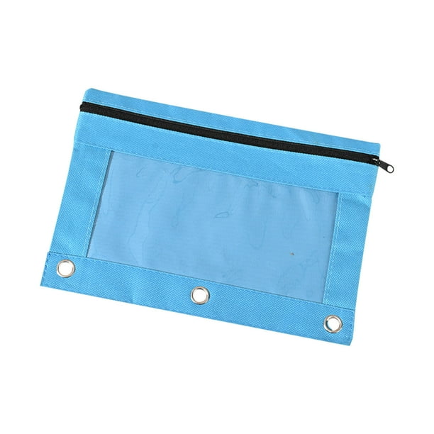Estuche de Lápiz Grande de Tres Agujeros Estuche de Lápiz Capa de Tela Cremallera de Color Cremallera de Gran Capacidad 5Pc
