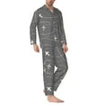 thumbnail image 3 of Bingfone Men'S Pajama Set 2 Piece Loungewear Pjs, Long Sleeve With Pajama Pants-Airplane Routes Around The World, 3 of 9