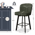 thumbnail image 3 of MultiHaven 26'' Shell Back Bar Stools Set of 3,Swivel Counter Height PU Leather Chairs for Kitchen Island,Cafe - Green, 3 of 10