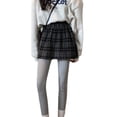 thumbnail image 1 of Honganda Women Adjustable Layering Fake Top Lower Sweep, Elastic Waist Plaid Pattern Mini Skirt Sweatshirt Extenders, 1 of 5