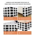 thumbnail image 6 of Black White Plaid Wrap Around Bed Skirts for Queen Bed 16" Drop,Bed Skirt with Adjustable Elastic Belt Dust Ruffle Bed Valance for Bedroom Hotel Spring Farmhouse Buffalo Checkered Bed Frame Cover, 6 of 7