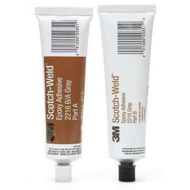 3M 2216 Epoxy Adhesive, Tube, 2.0 oz, Gray, 23 Mix Ratio, 12 hr