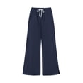 thumbnail image 6 of Tumotour Plus Size Joggers for Women's Side Slit Sweatpants High Waist Drawstring Wide-Leg Pants Athletic Workout Running Trousers with Pocket, 6 of 7