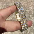 thumbnail image 6 of Men's 14K Gold Plated Bracelet 4 Row Iced Bling Four Rows Heavy Pharaoh 8" Inch, 6 of 10