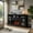 Black, variant on Topcobe Fireplace TV Stand for TVs Up to 65" with Side Cabinets and Remote Control, Corner Cabinet, TV Furniture for Living Room, Gray