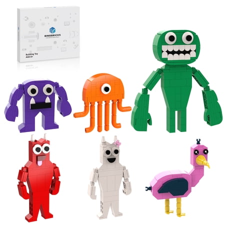 512 Pieces 6 in 1 Banbbban, Jumbo Josh, Opila Bird, Captain Fiddles, Banbaleena, Stinger Flynn Building Blocks Kit; Monster Chasing You Horror Game Doll Plush Toy Figure for Kids and Adults, 2024 New