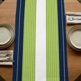 thumbnail image 5 of Navy Blue Green Stripe Table Runner, Modern Art Horizontal Striped Washable Cotton Linen Table Runners 72 Inches Long, Dresser Scarf Runner for Dining/Coffee/Kitchen/TV Stands/Cabinets 14''x72'', 5 of 9