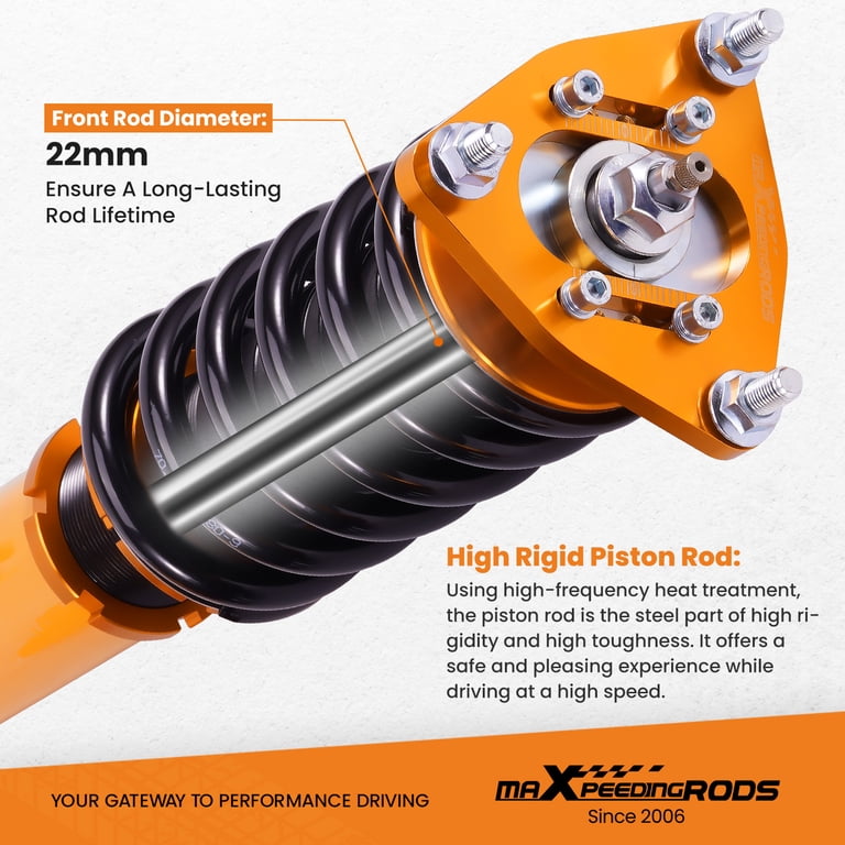 MaXpeedingrods Coilovers W/ 24-Level Damping & Camber Plates For Mitsubishi Lancer 2008-16