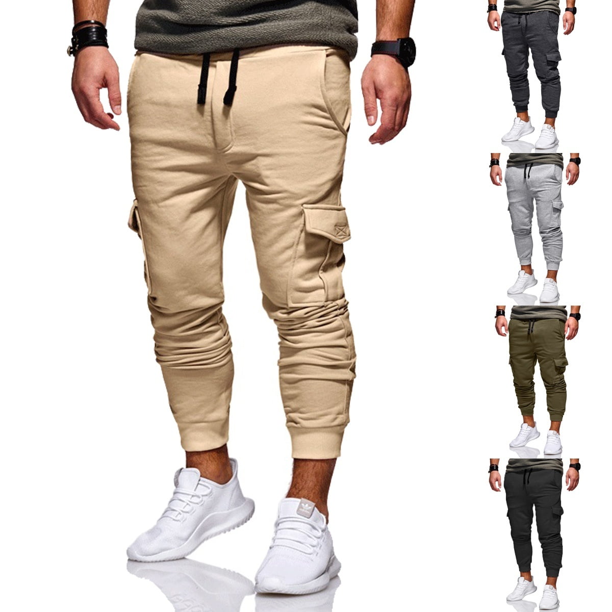 New Fashion Men's Pants Long Trousers for Men Sport Joggers Bottoms ...