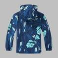 thumbnail image 4 of abtuhar Toddler Jacket,Kids Jacket,Girls Outdoor Floral Fleece Lined Light Windproof Jacket with Hood Dark Blue 7 Years, 4 of 4