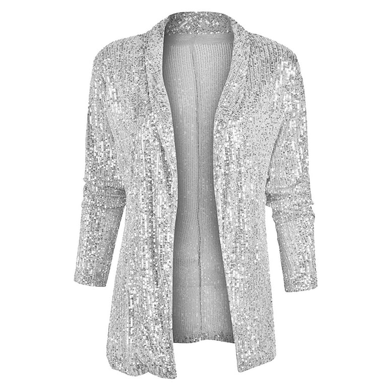 Riforla Women's Sequin Long Sleeve Style Medium Long Small Suit