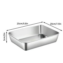 SHIMELE Stainless Steel Food Prep Box Rectangular Multi-Use Container with Lid for Refrigerator Storage, Outdoor Cooking, and Picnic