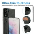thumbnail image 5 of TOP SHE Case for Samsung Galaxy S21 Cell Phone (6.2 Inch) - Synthetic Leather Protective Case with Card Slot / Kickstand, Slim Fit Lightweight Simple Fashion Cover (Black), 5 of 7